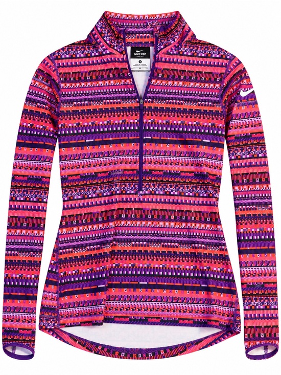 Nike Tops - Nike Women’s Half-Zip Ski Top - Pink & Purple Pattern 0060